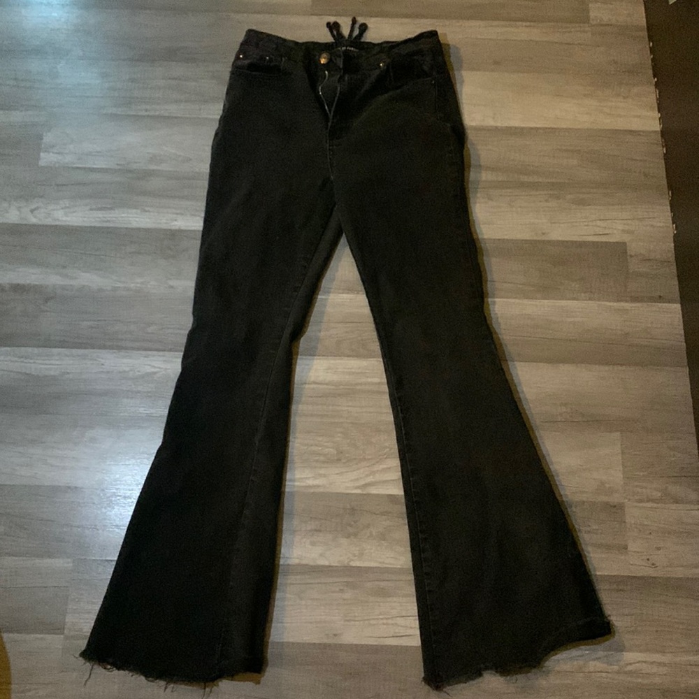 Black flared jeans